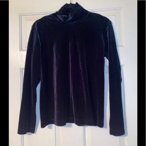 NWOT CHICO’S Mock Neck Black Velvet Blouse Size 1
